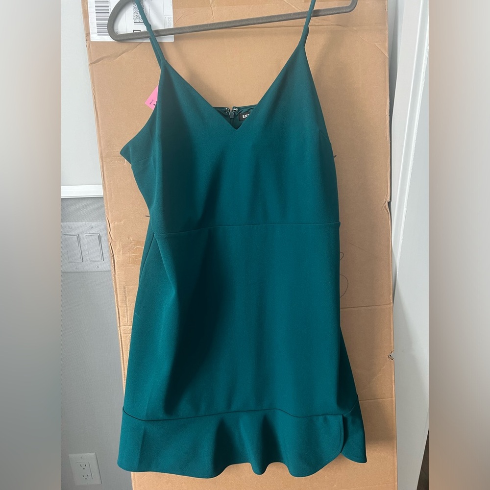 New Express green mini dress